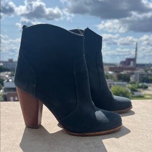 Chic Black Suede Ankle Booties